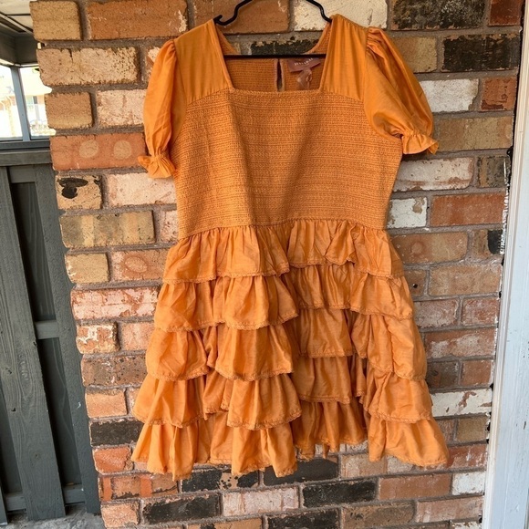NWT  JessaKae Orange Free Spirit Ruffle Dress - Picture 8 of 9